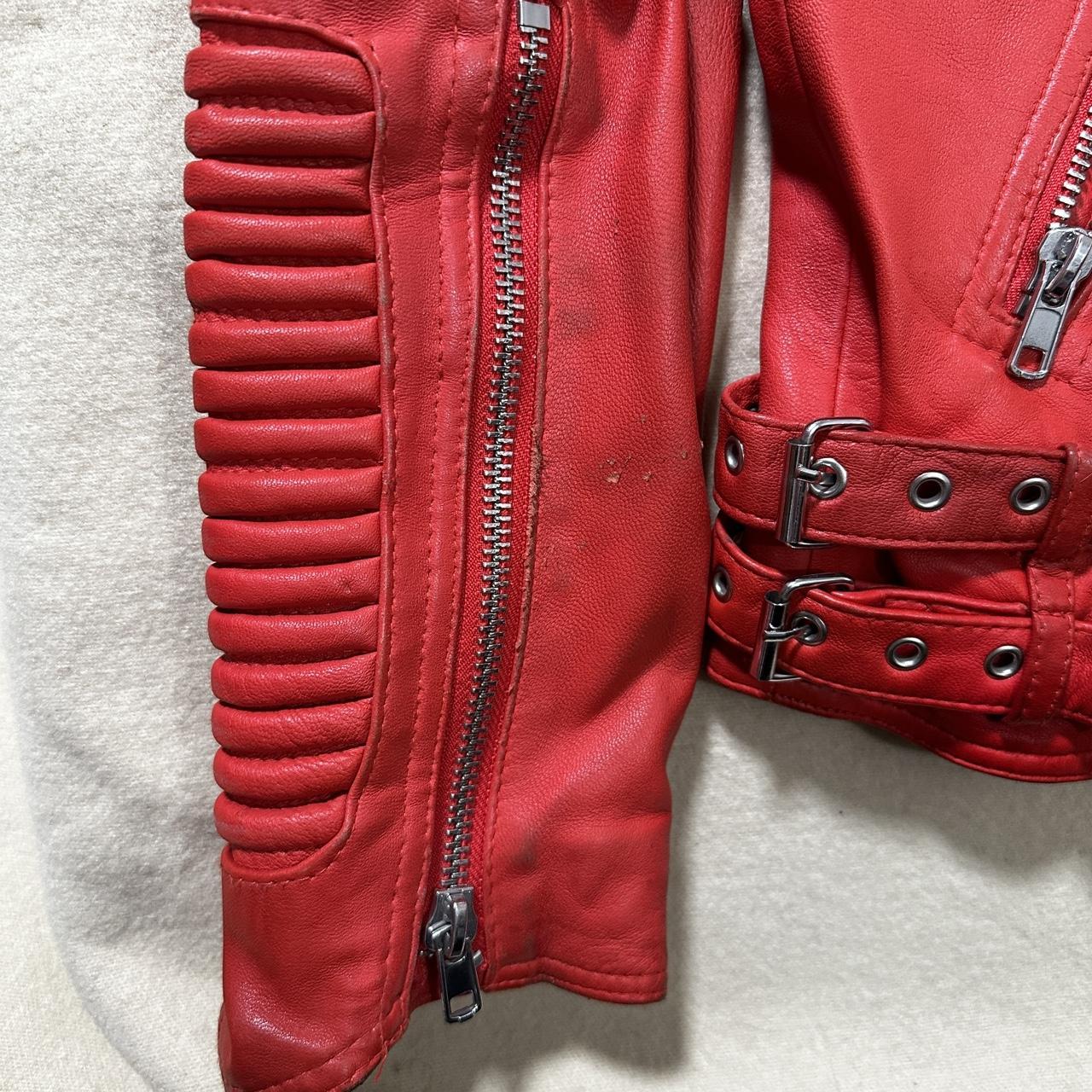 Hudson red leather clearance jacket