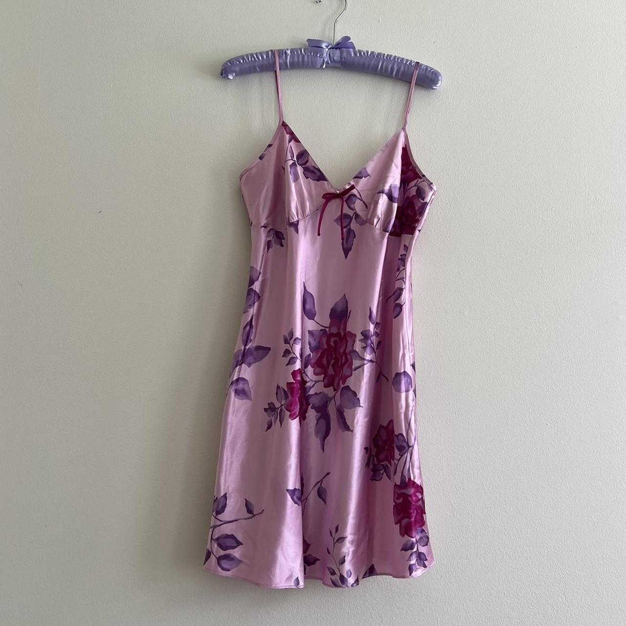 floral satin slip dress size small #slip... - Depop