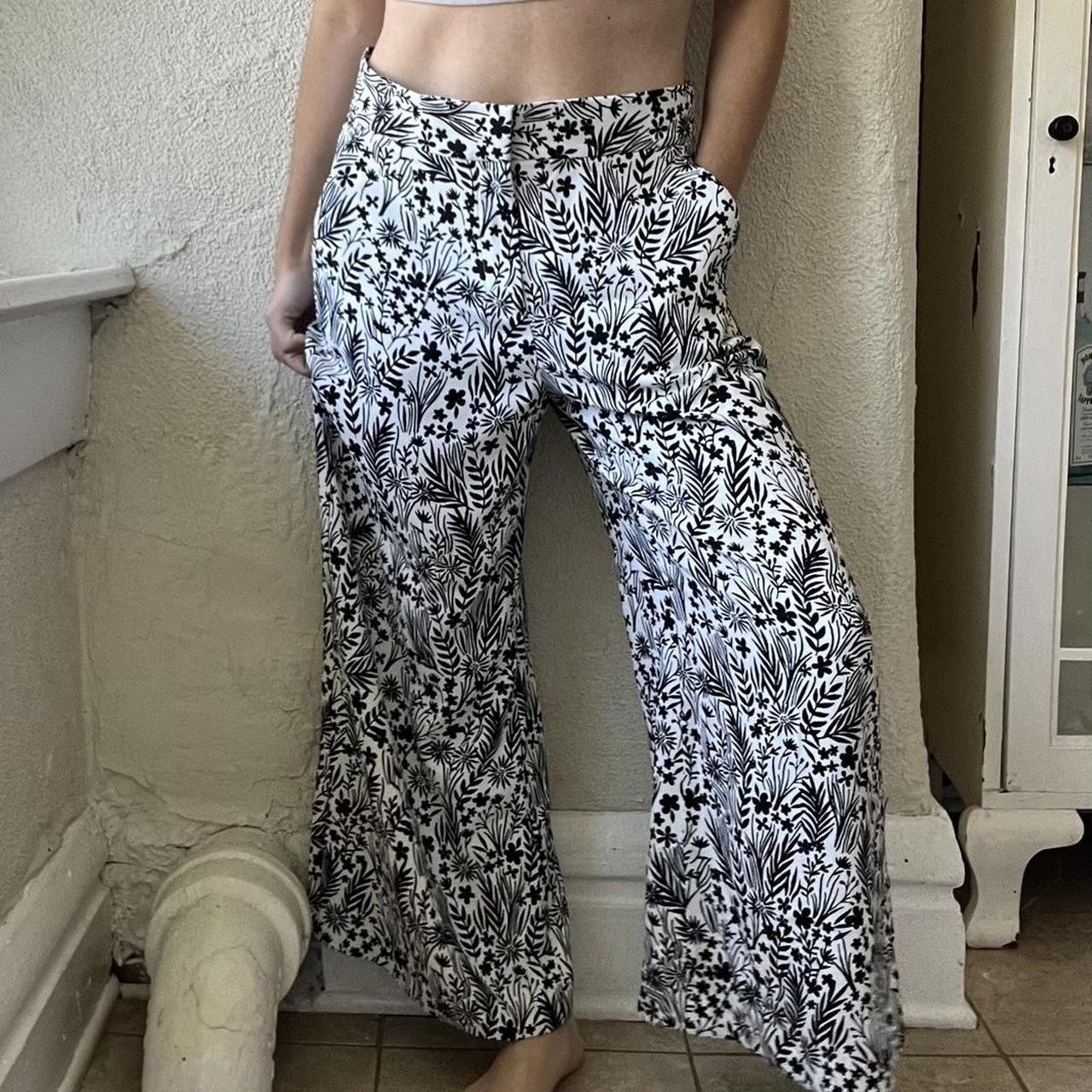 Loft floral wide leg cheap pants