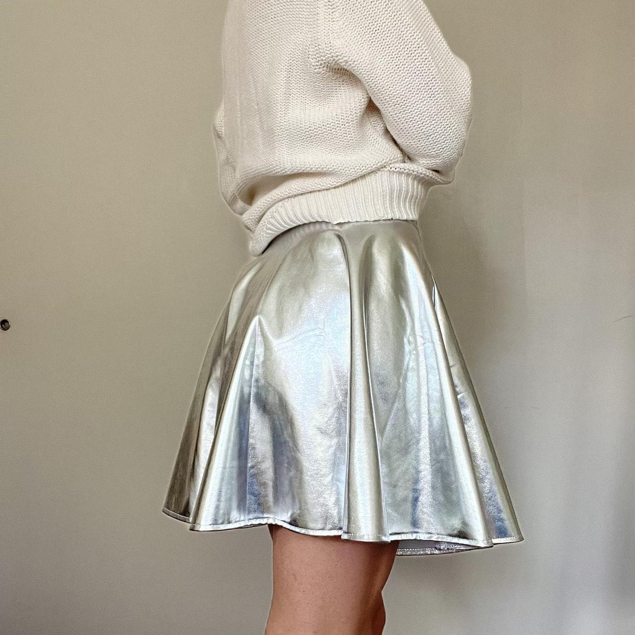 Silver metallic hotsell skater skirt