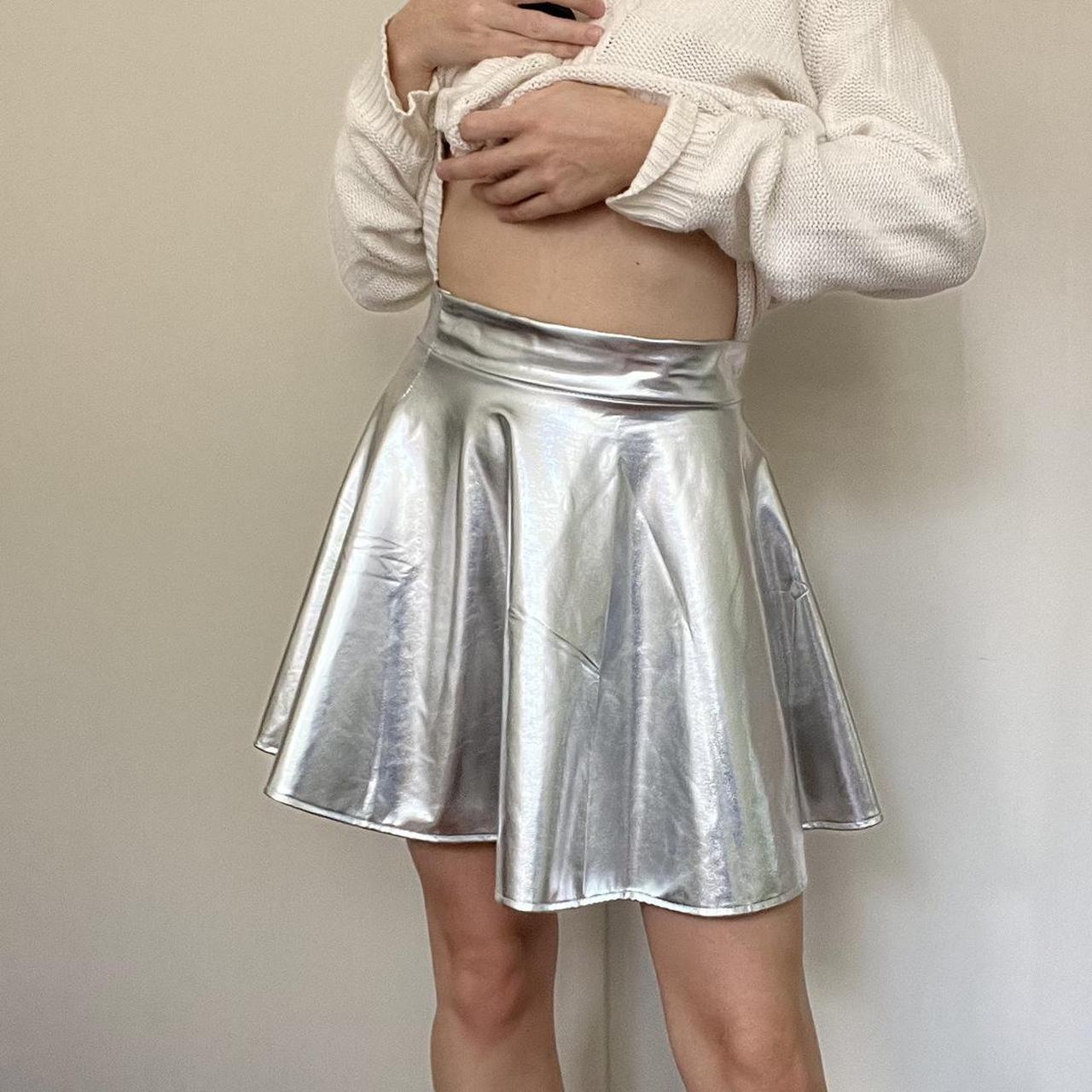 Silver metallic 2024 skater skirt