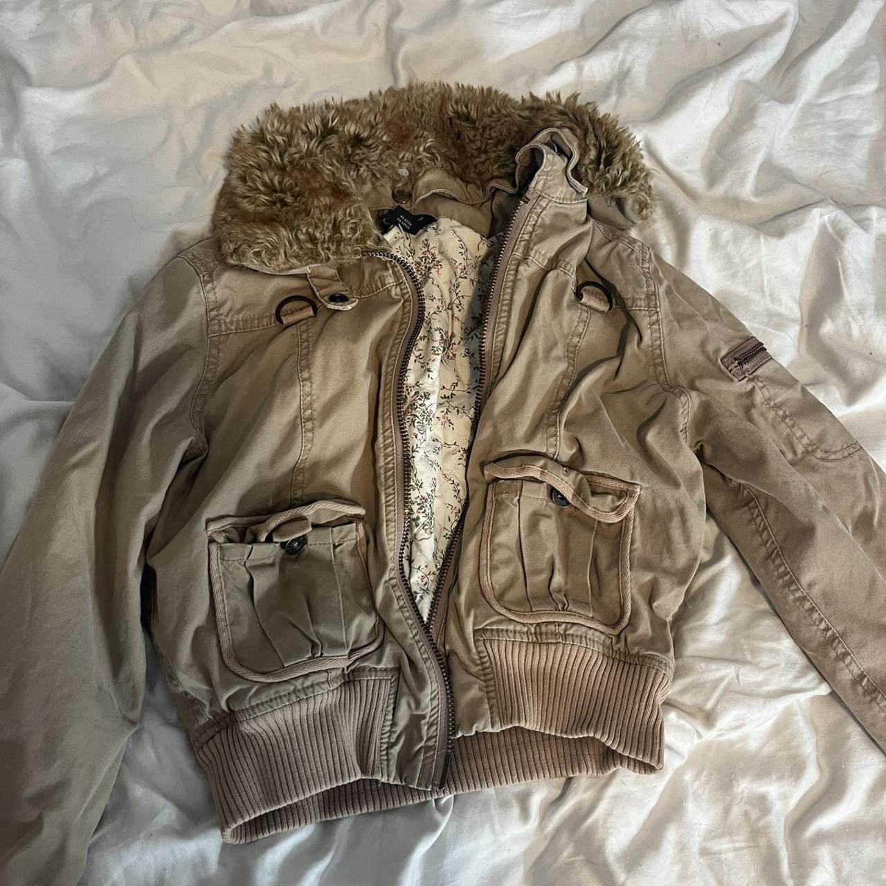 Guess jeans vintage cropped bomber jacket cargo... - Depop
