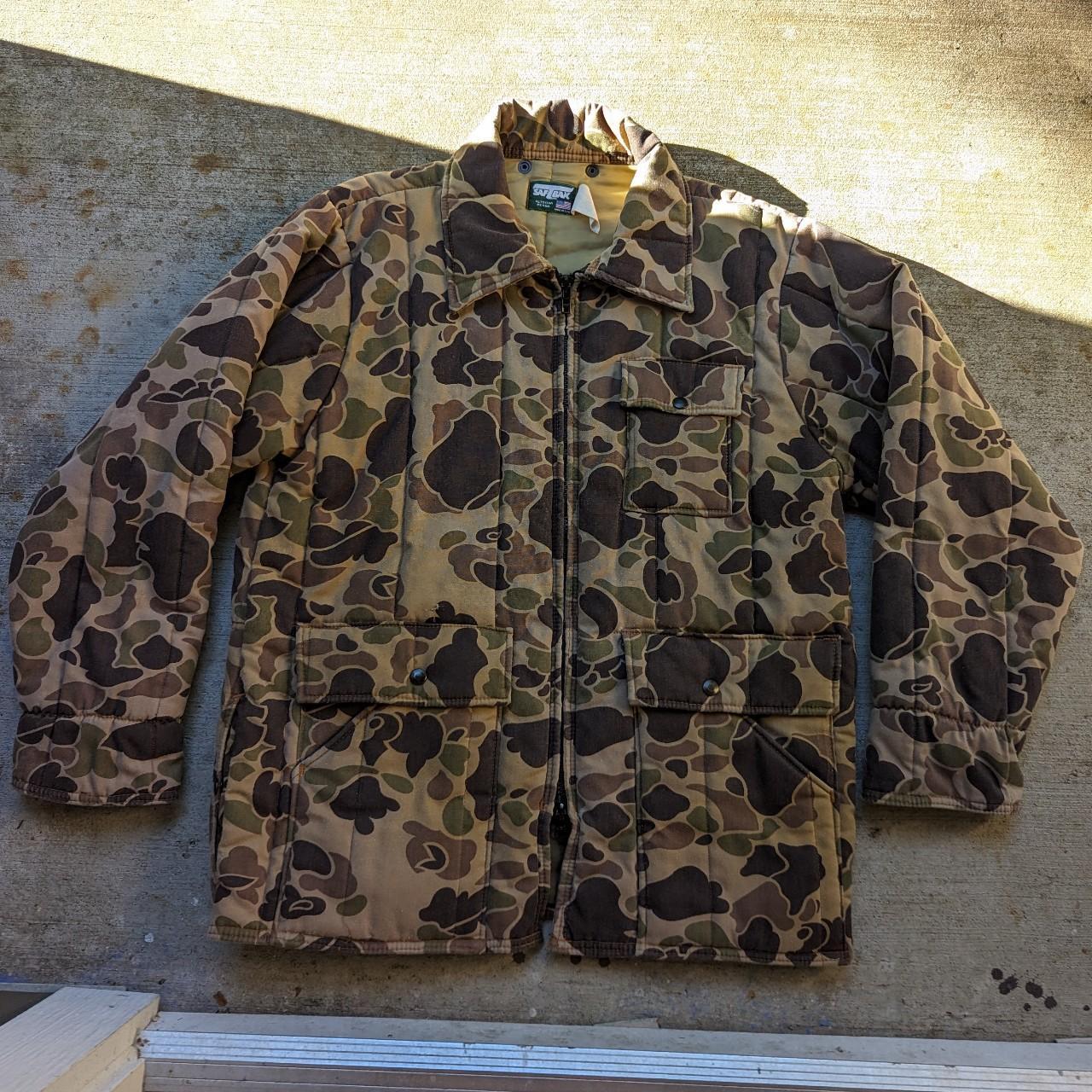 Vintage '70s '80s SafTBak camo hunting jacket puffer... - Depop