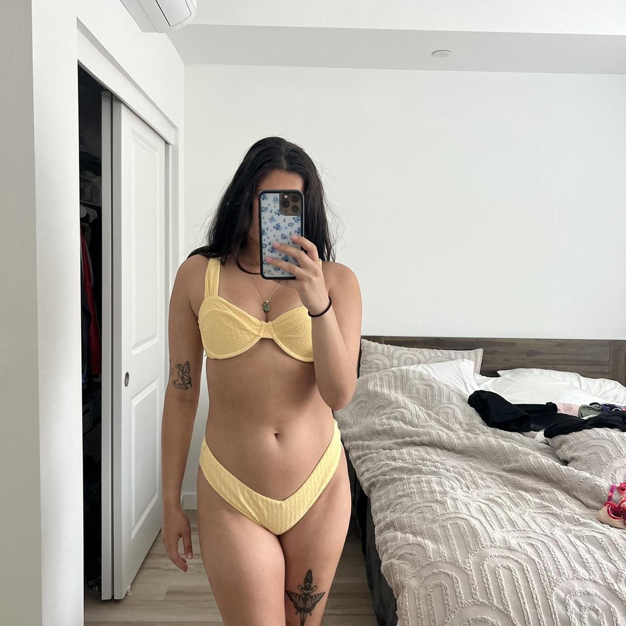Yellow Abercrombie and Fitch bikini Only worn once... Depop