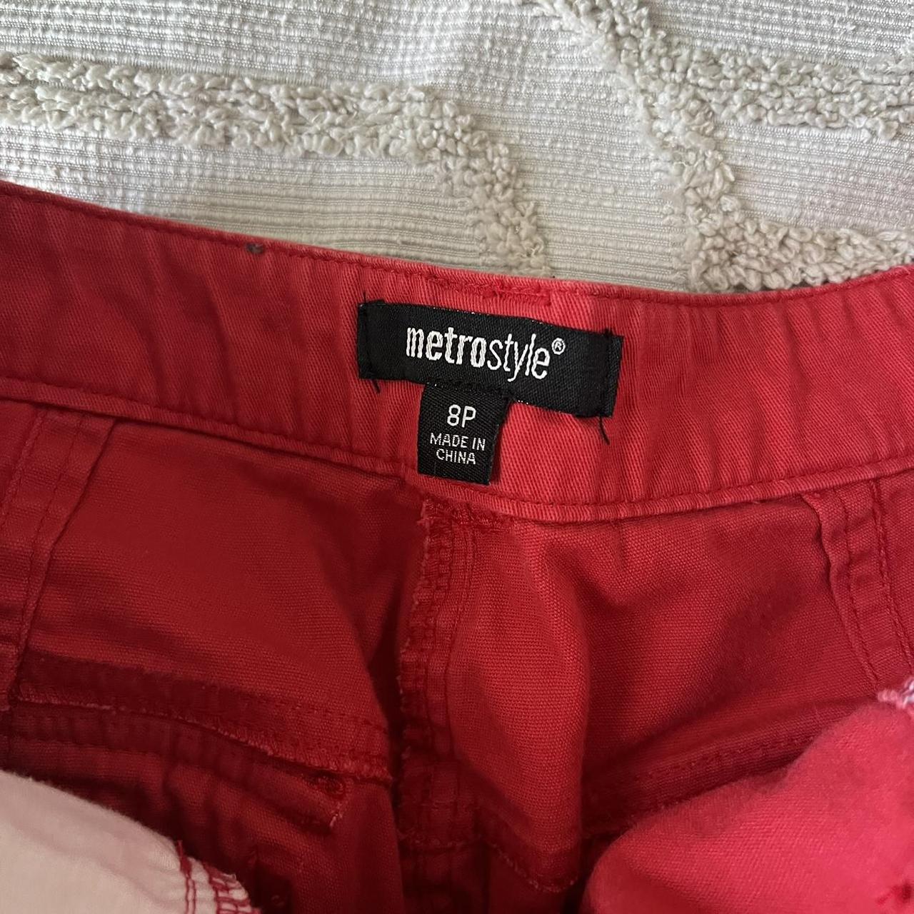 Red cargo pants 8p Waist- 15.5 Rise- 9.5 Inseam-... - Depop