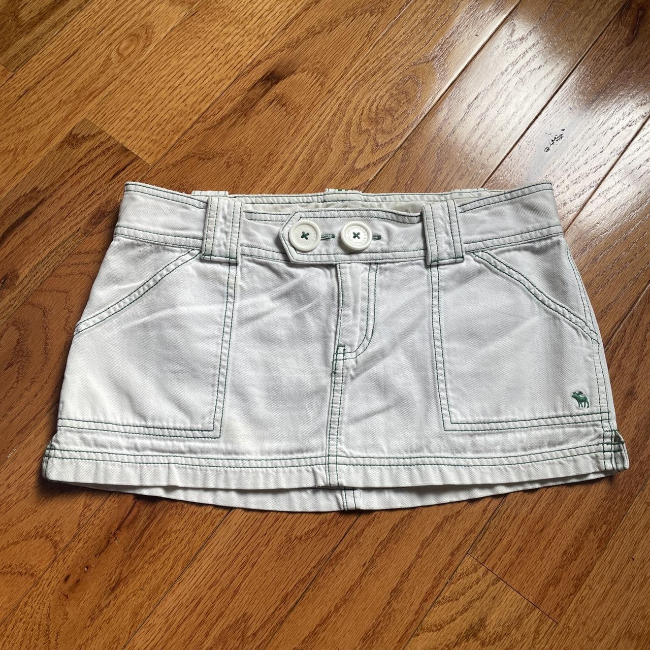 Abercrombie Fitch Women S White And Green Skirt Depop