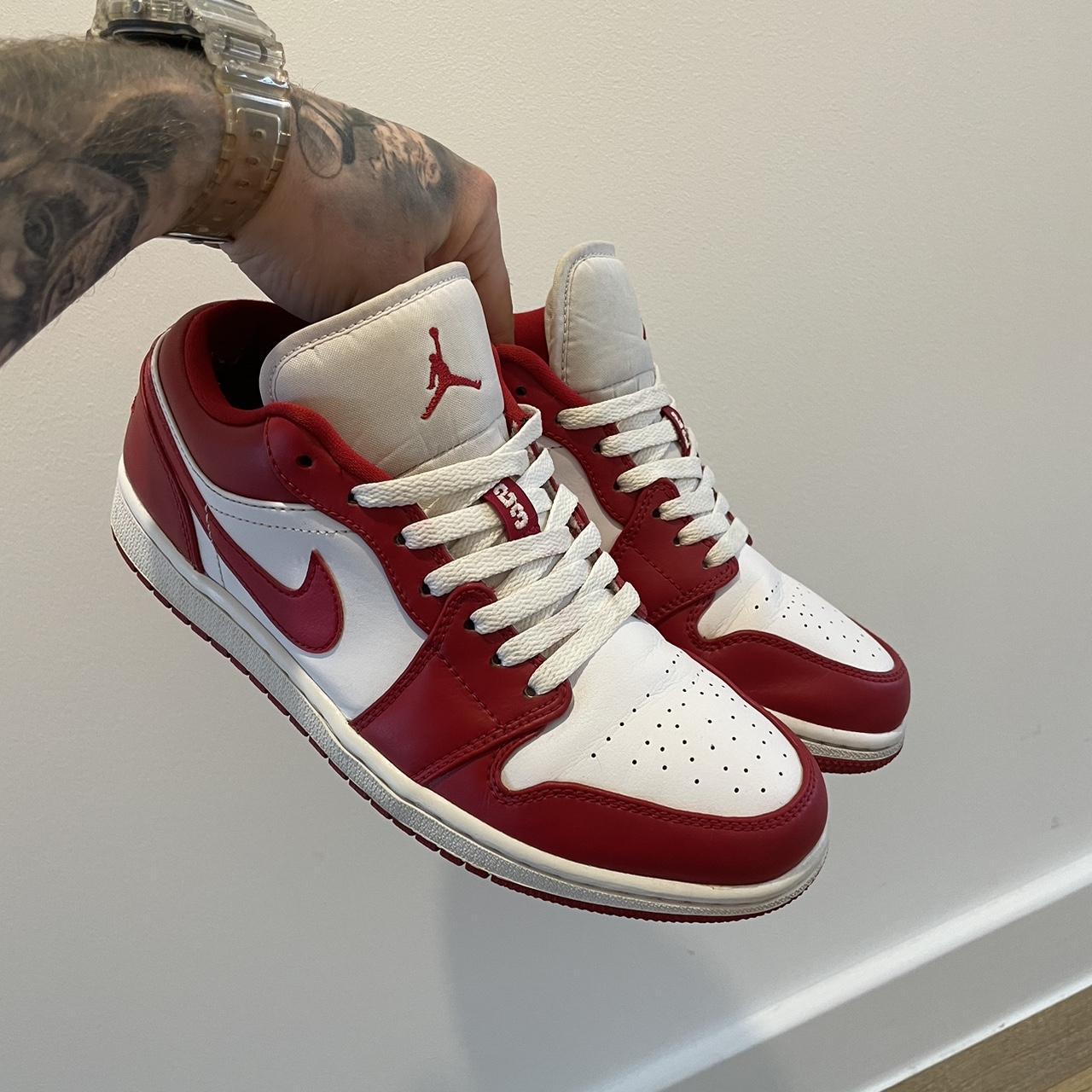 jordans white and red and blue