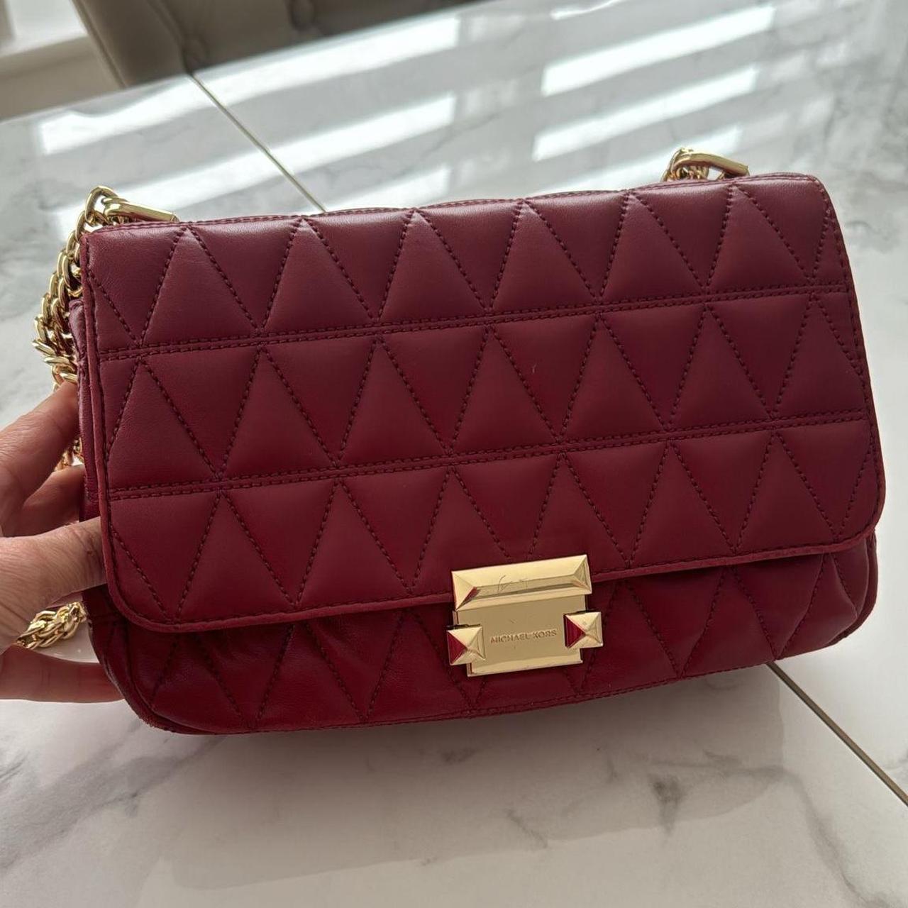 Michael Kors Sloan burgundy chain shoulder bag with. Depop