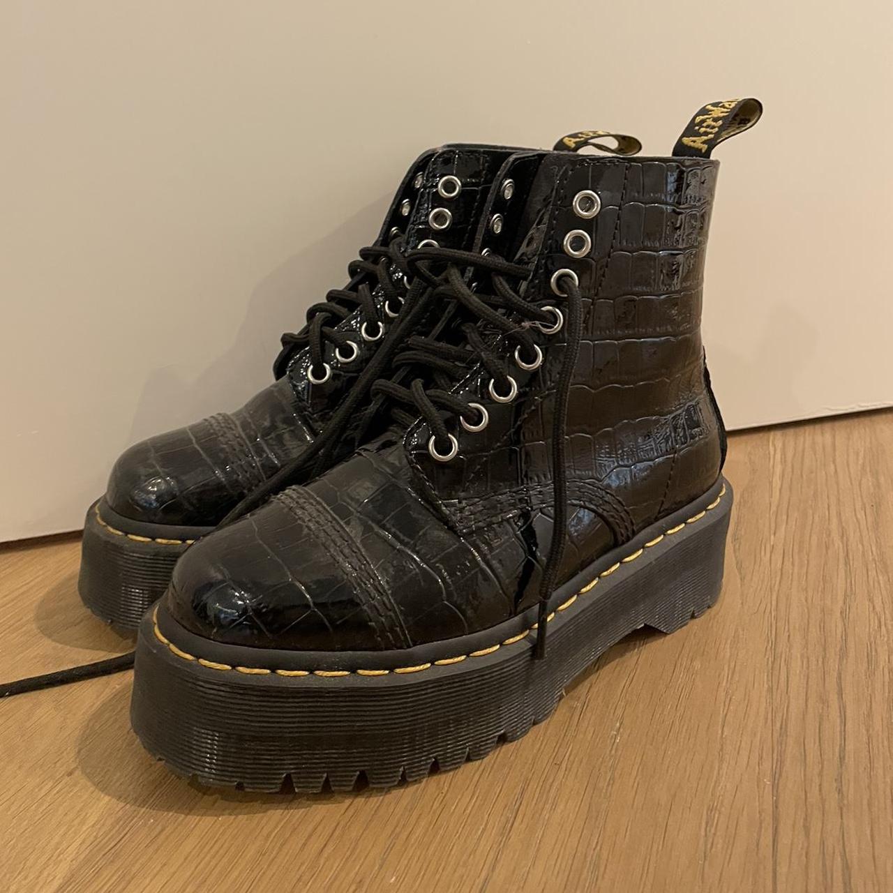 Doc Marten Sinclair Patent Leather Platform boots... - Depop