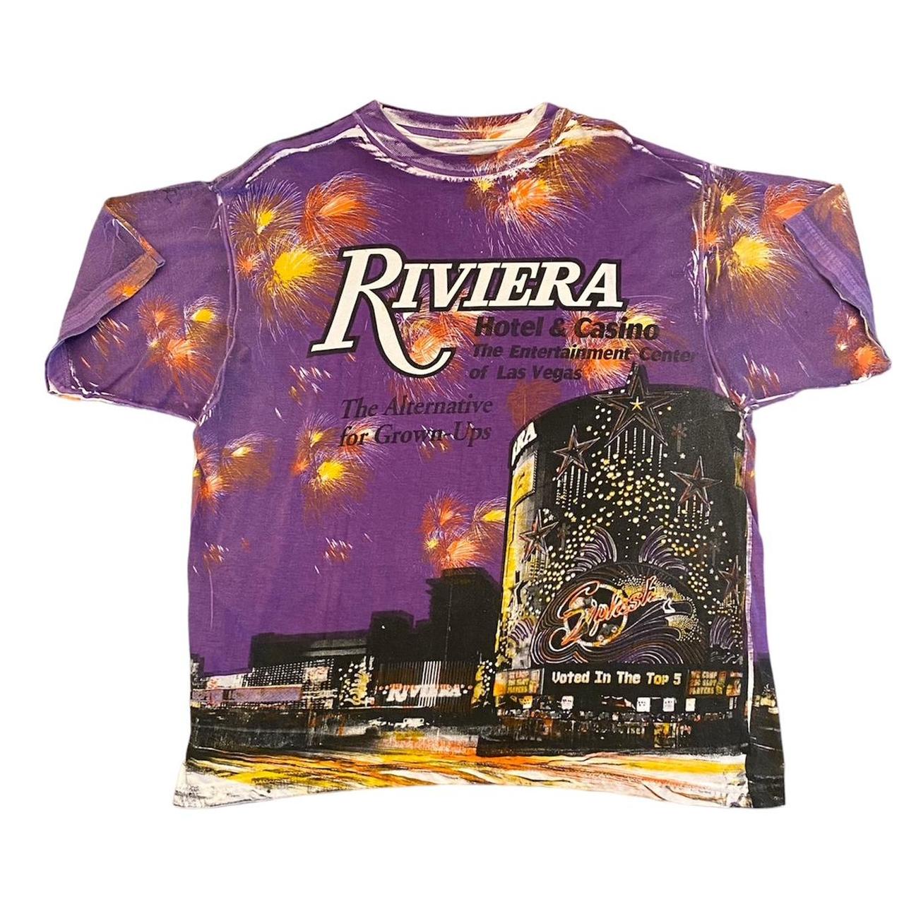 Las Vegas Allover Print T-shirt Riviera Hotel &... - Depop