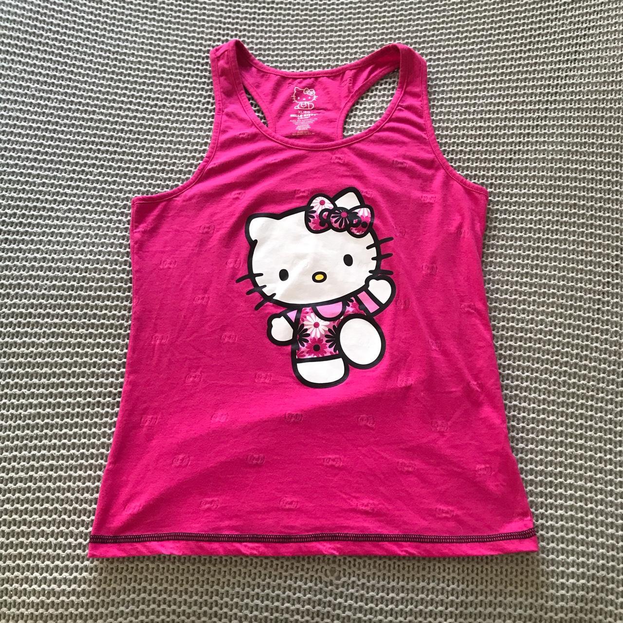 hello kitty tank top sanrio size kids xl but fits... - Depop