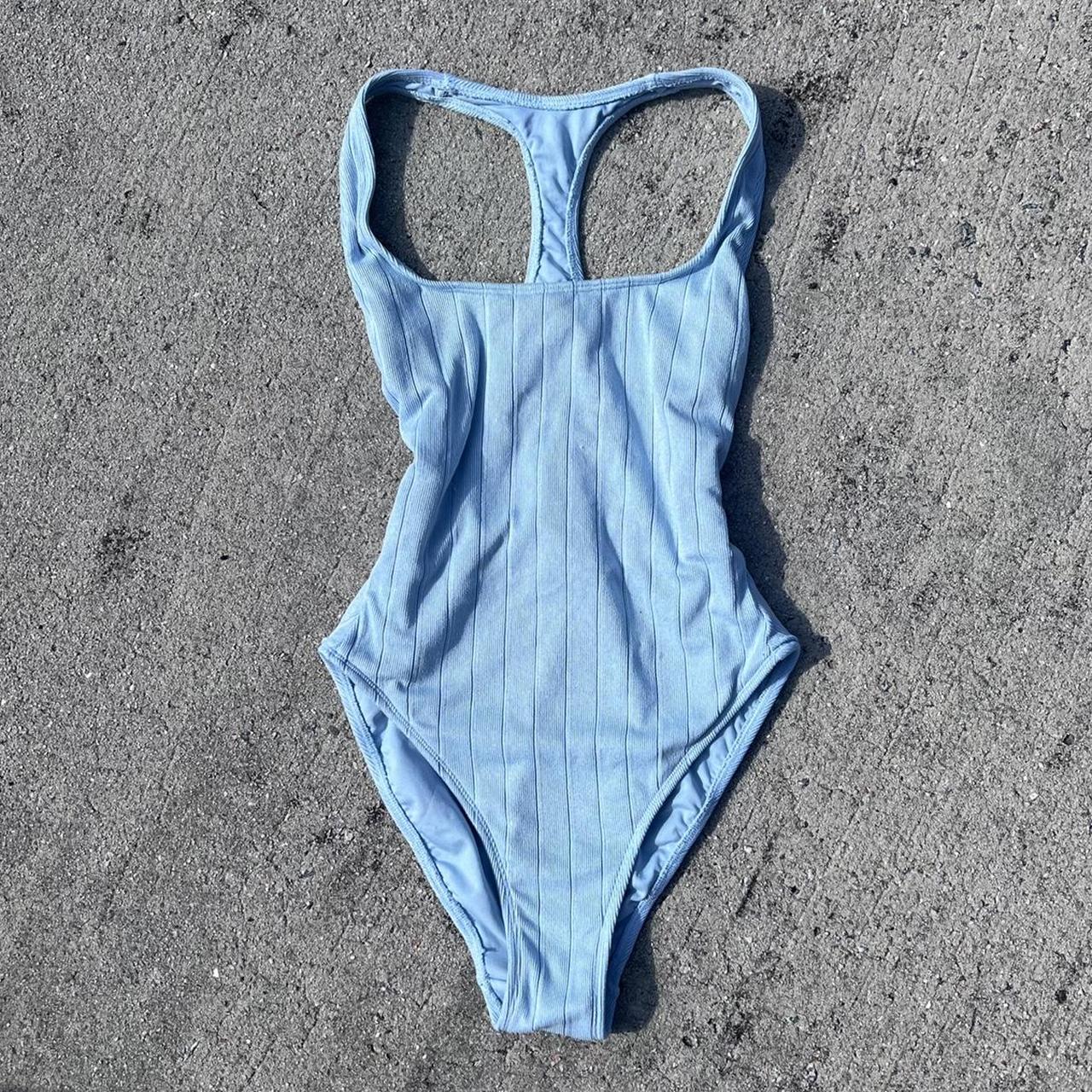 Forever 21 Women's Blue Swimsuitonepiece Depop