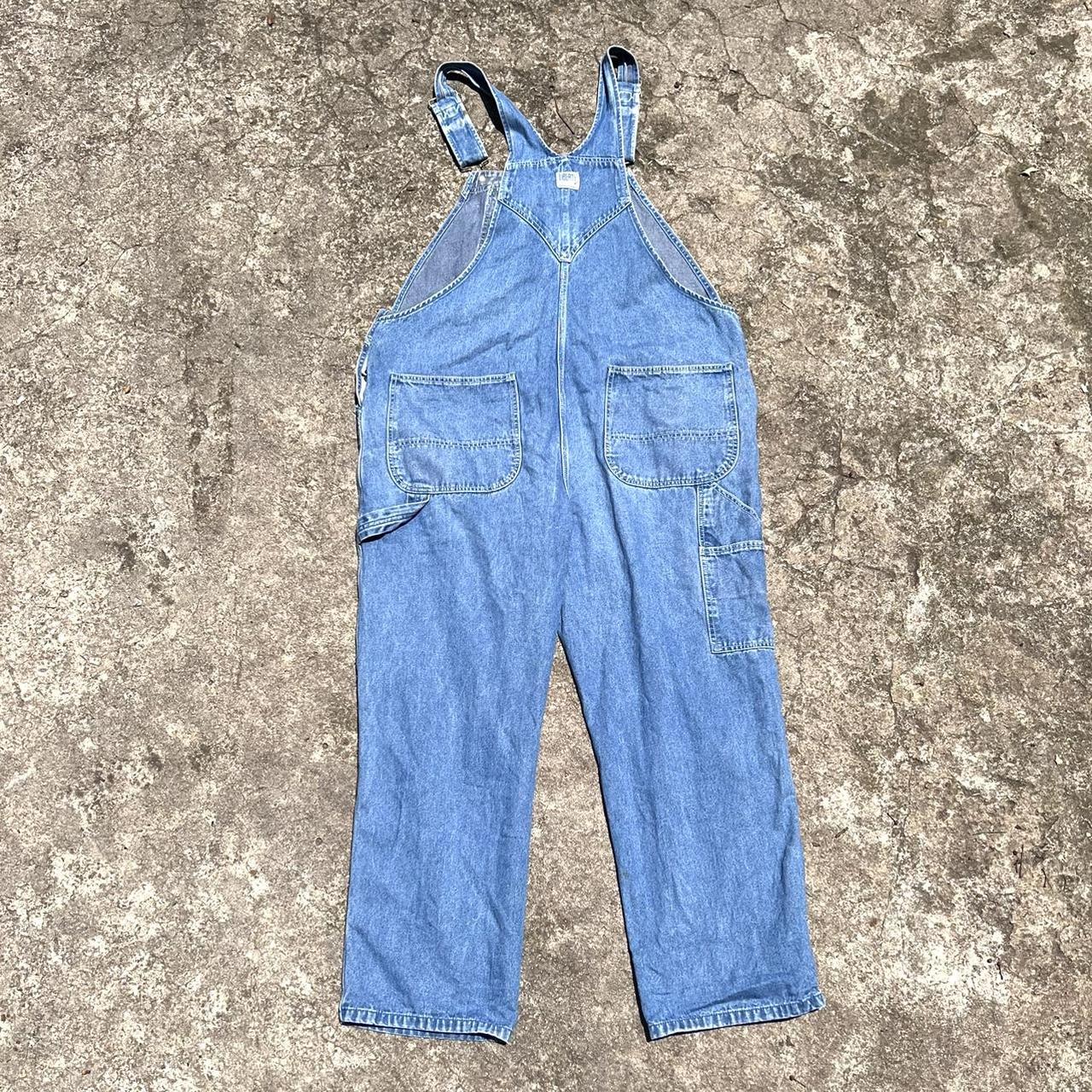 vintage liberty overalls classic light wash soft... Depop