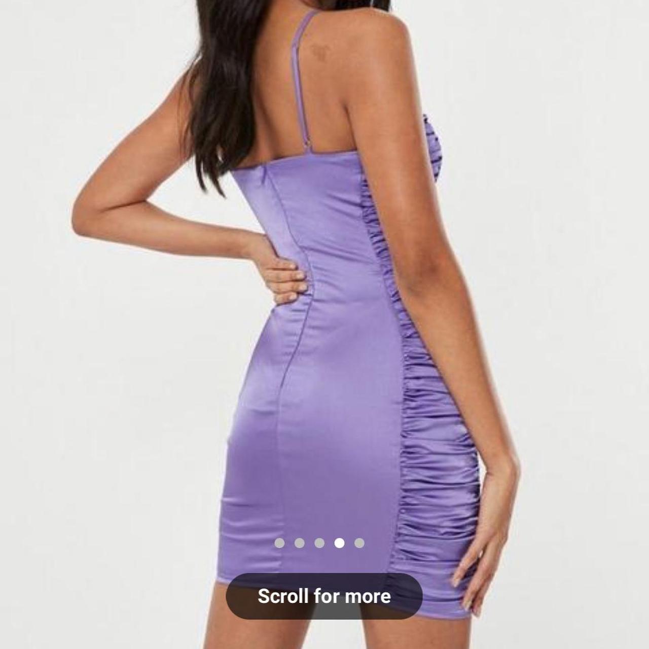 Purple Stretch Satin Bodycon Mini Dress, Missguided