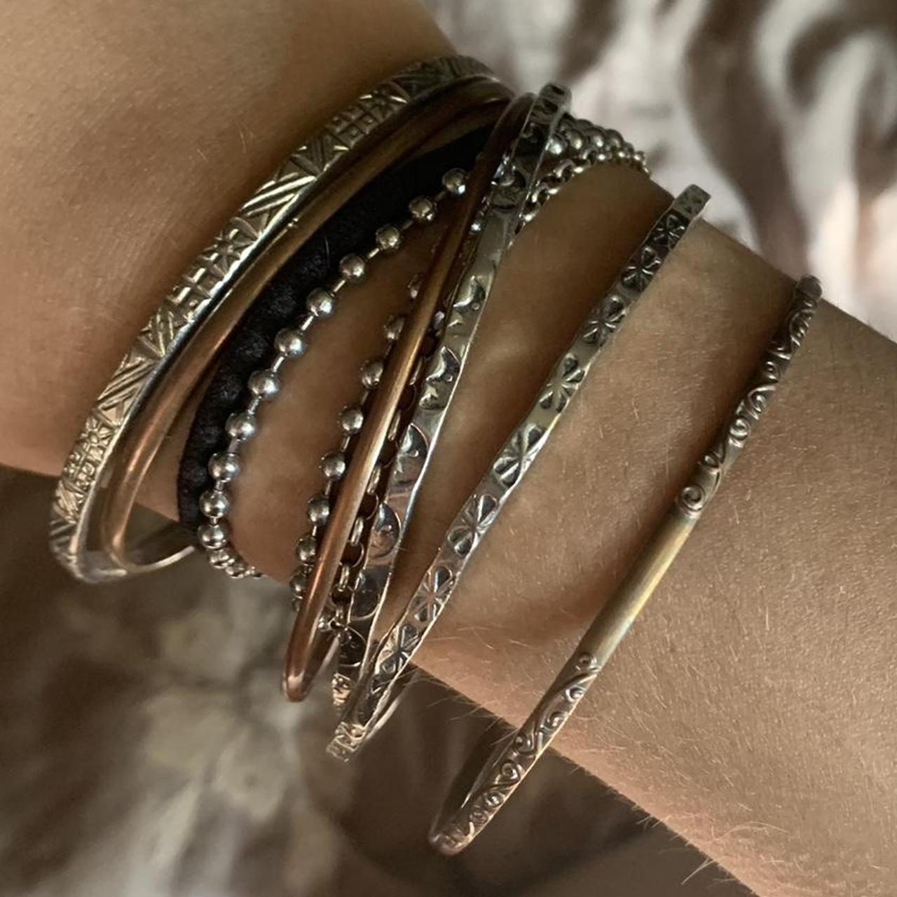 Silver bangle hot sale bracelets set