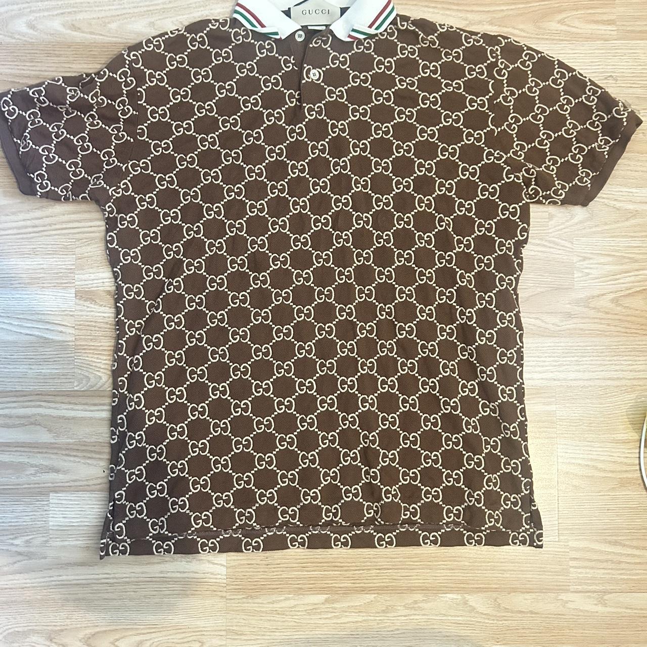 Gucci Monogram polo shirt Size Large 100 Depop