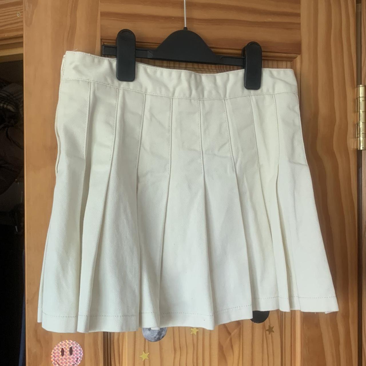 brandy melville white tennis skirt hardly worn will... Depop