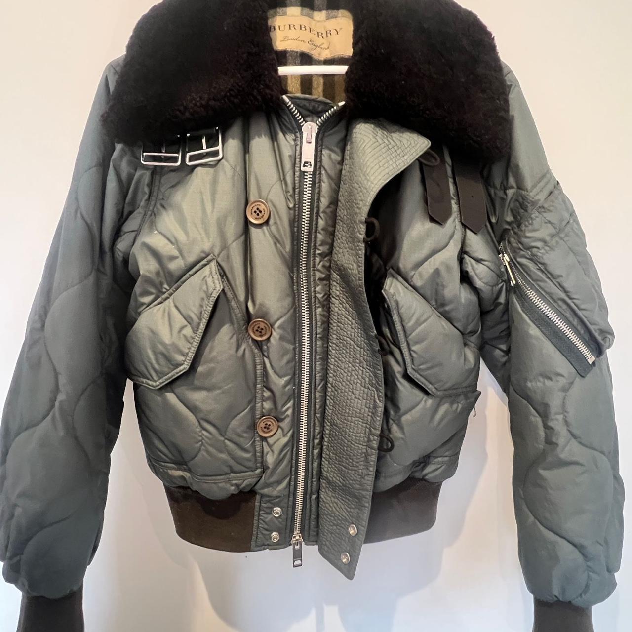 Burberry green bomber jacket best sale