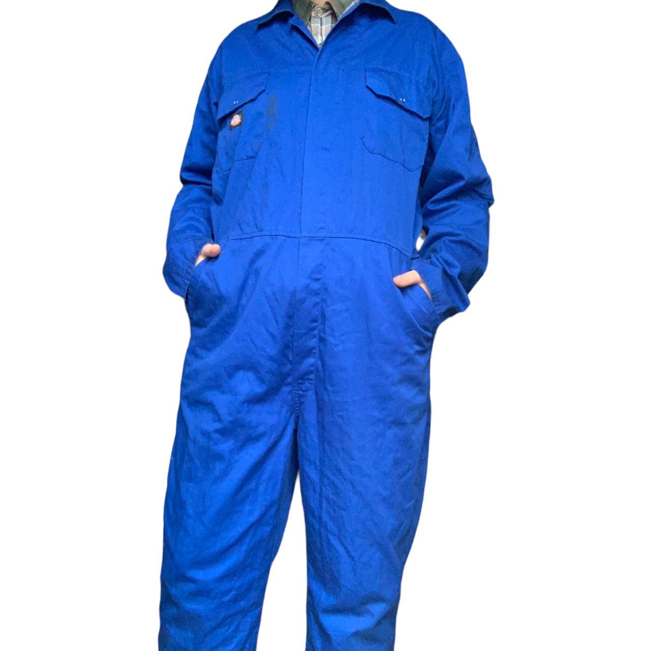 Dickies Men's Blue and Navy Jumpsuit Depop
