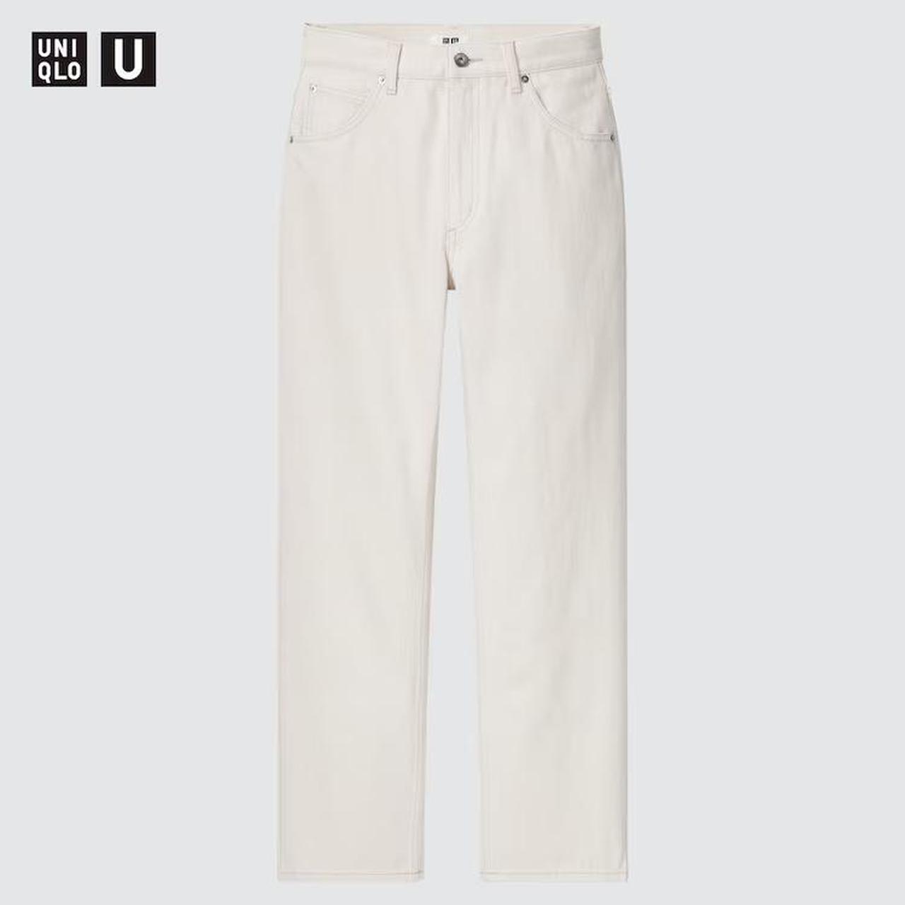 UNIQLO Women's White and Cream Jeans | Depop