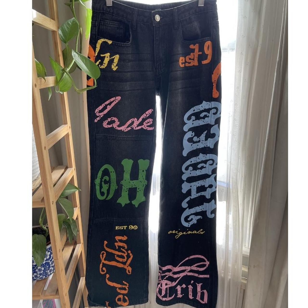 パンツ Jaded London Honey Print Low Rise Jeans Petite Honey Bum Print Low Rise Jeans | Parallel