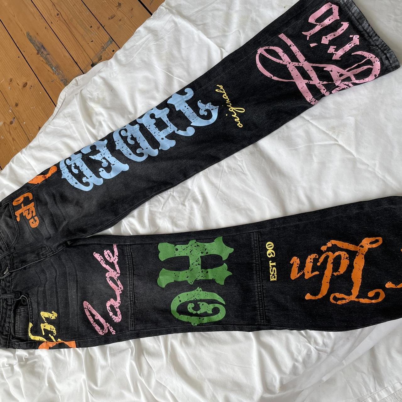 パンツ Jaded London Honey Print Low Rise Jeans Petite Honey Bum Print Low Rise Jeans | Parallel