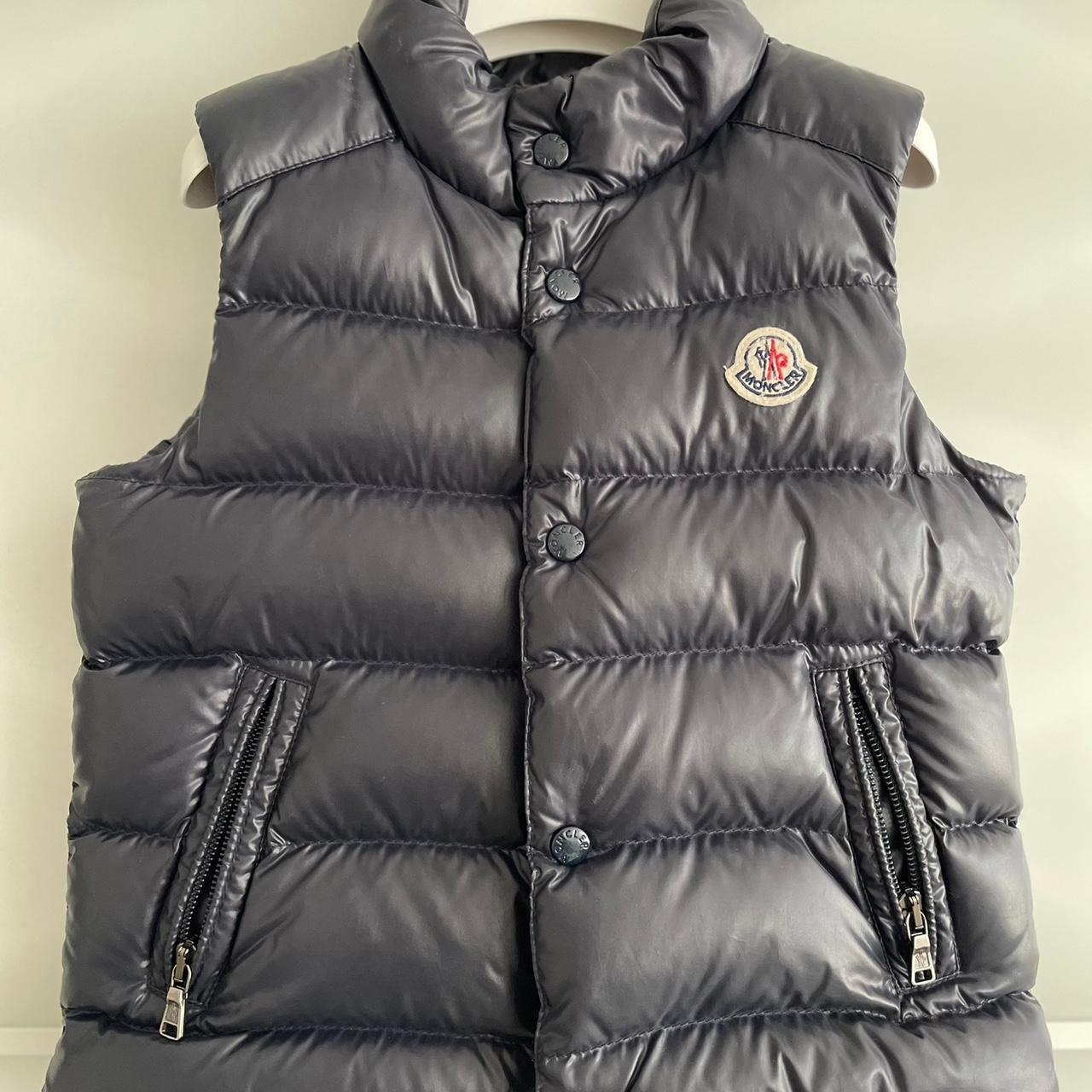 Moncler Baby Bernard Down Gilet - Navy Used -... - Depop