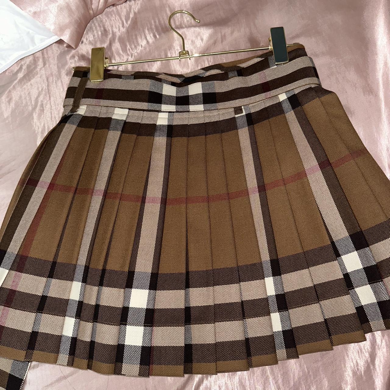 Burberry brown check knit fitted mini dress w/zipper | Depop