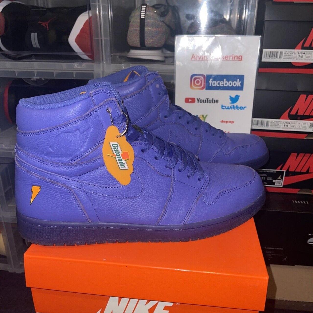 Nike Air Jordan 1 Retro High Gatorade Rush Violet,... - Depop