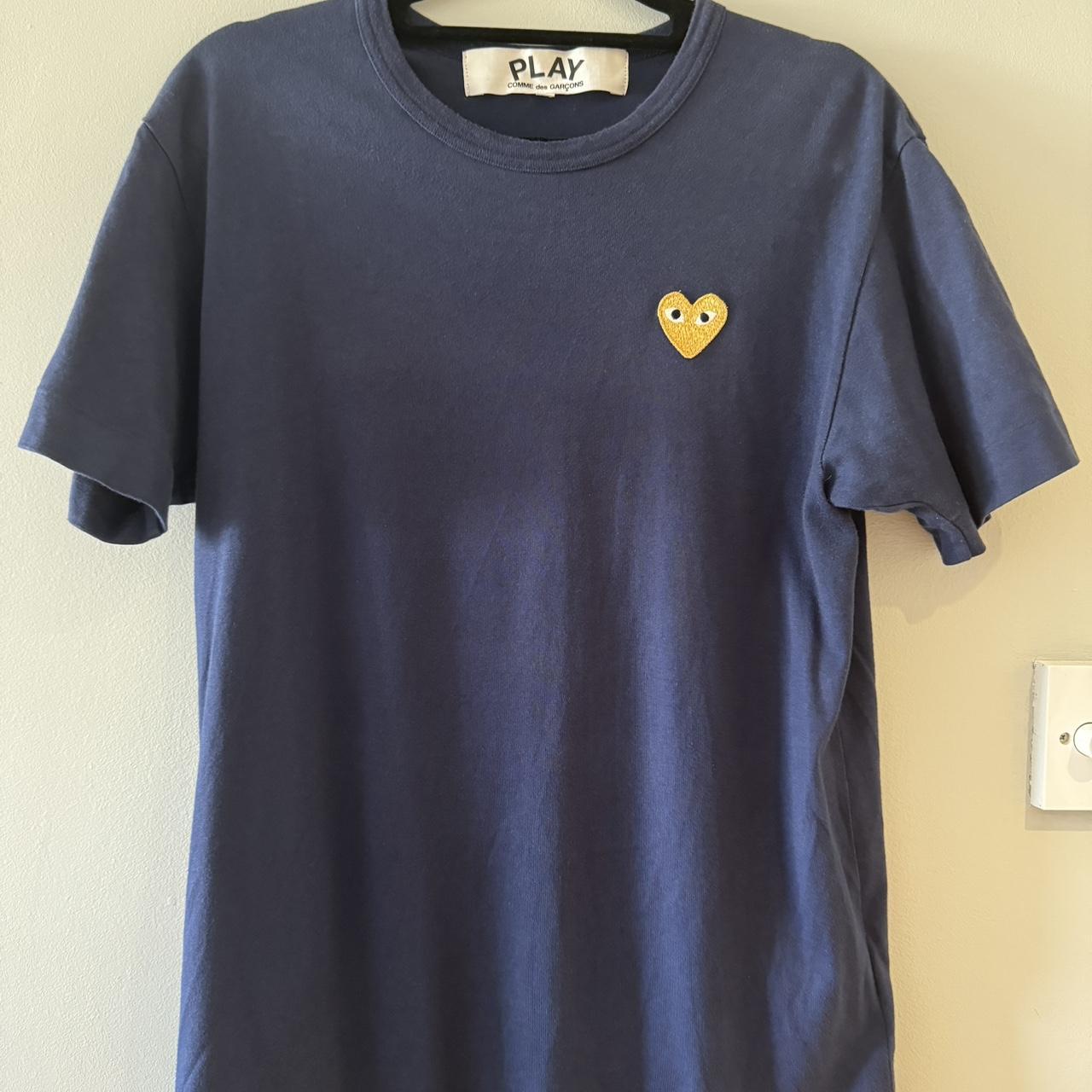 commes de garcon mens t shirt size medium navy. Depop