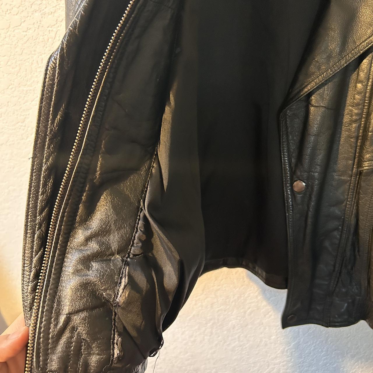 Lucky Brand Leather Jacket Size L Really Heavy and... - Depop