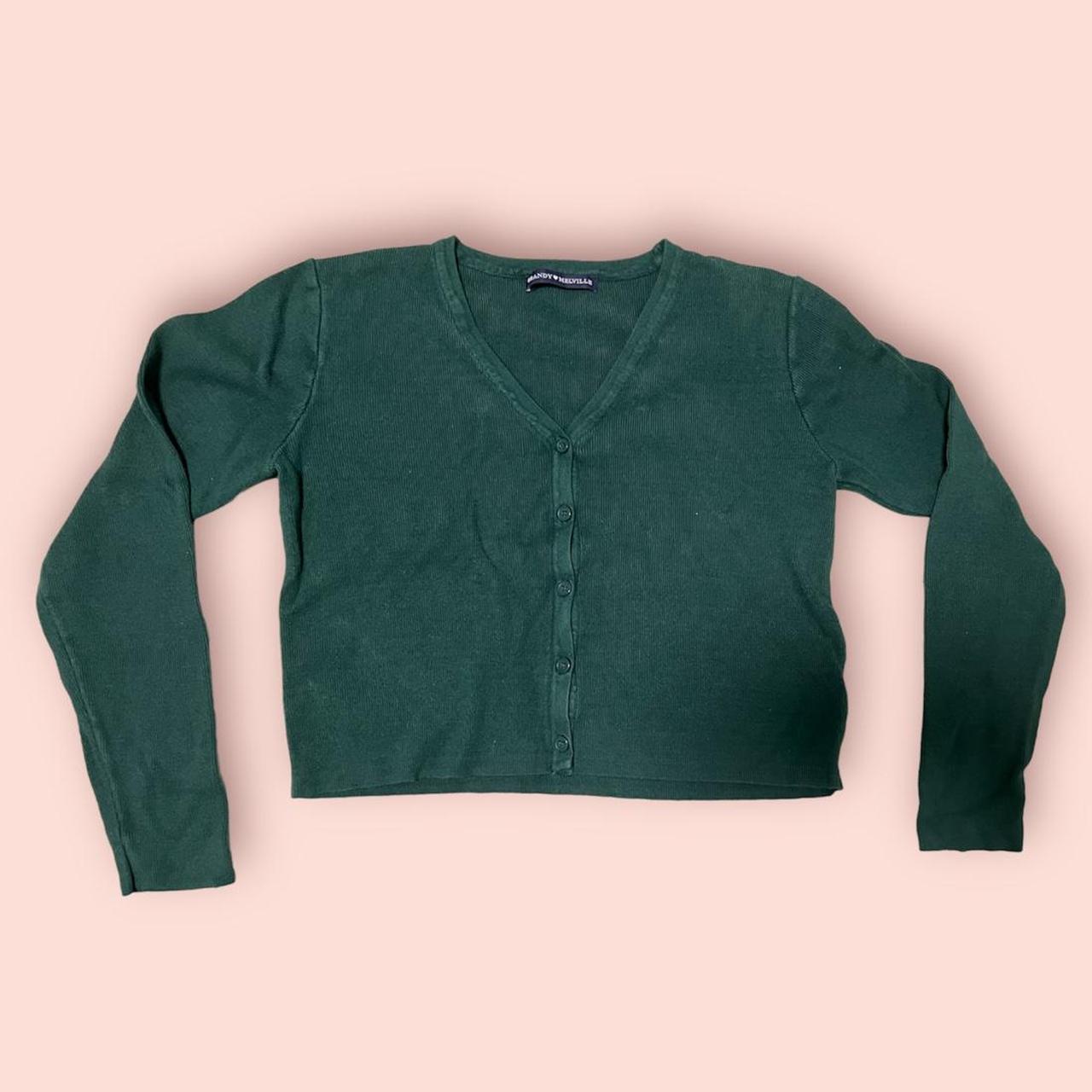 Brandy Melville Women's Green Cardigan Depop