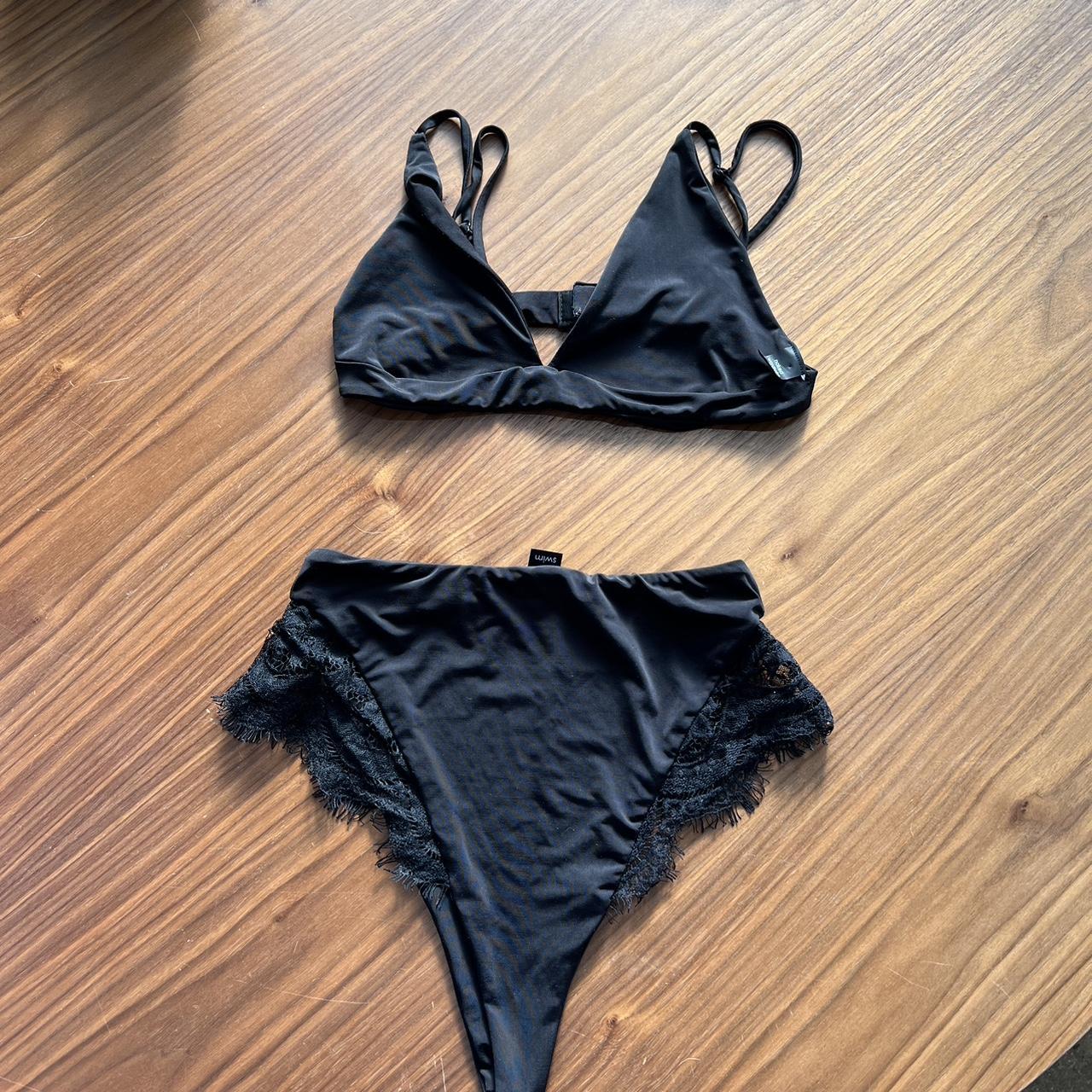 Naked Wardrobe black lace bikini. So so cute and... - Depop