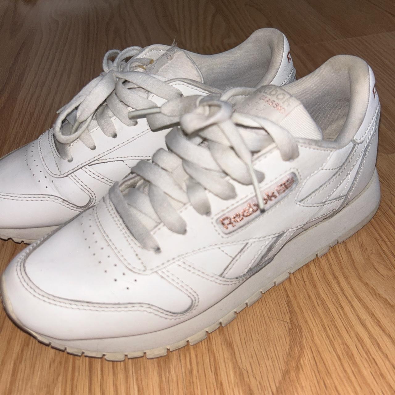 Rose gold reebok classics on sale