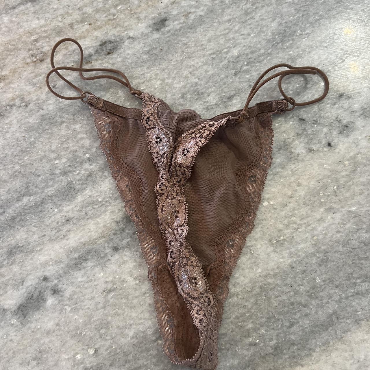 Brown Lace Urban Outfitters Thong Depop