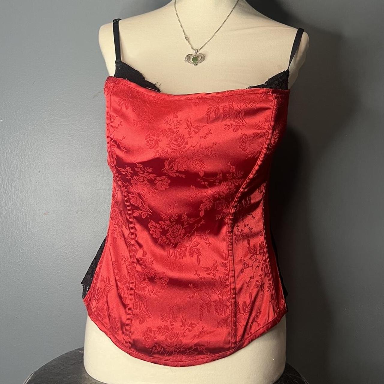 Frederick's of Hollywood Women's Black and Red Corset | Depop
