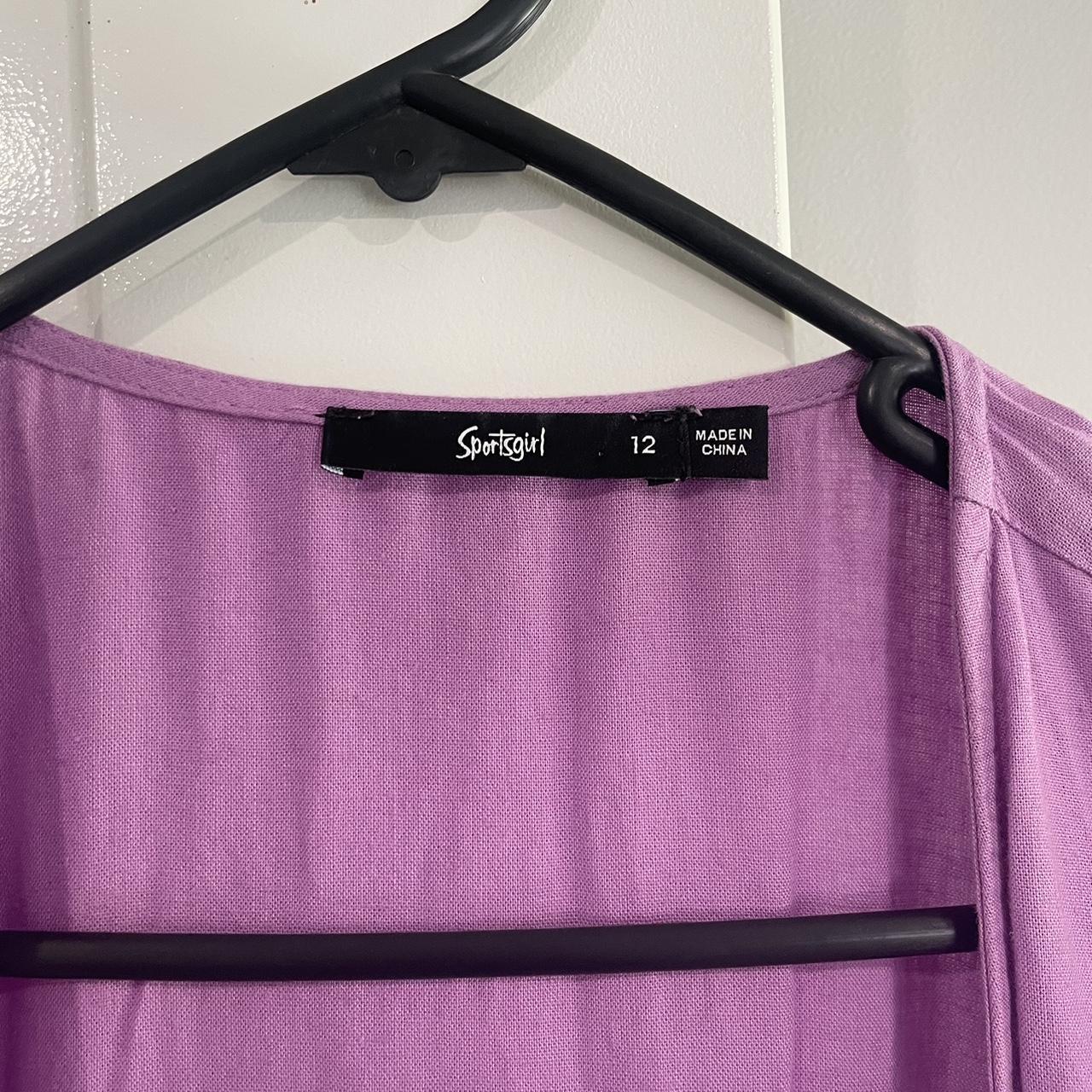 Sportsgirl linen wrap dress in lilac purple/pink,... Depop