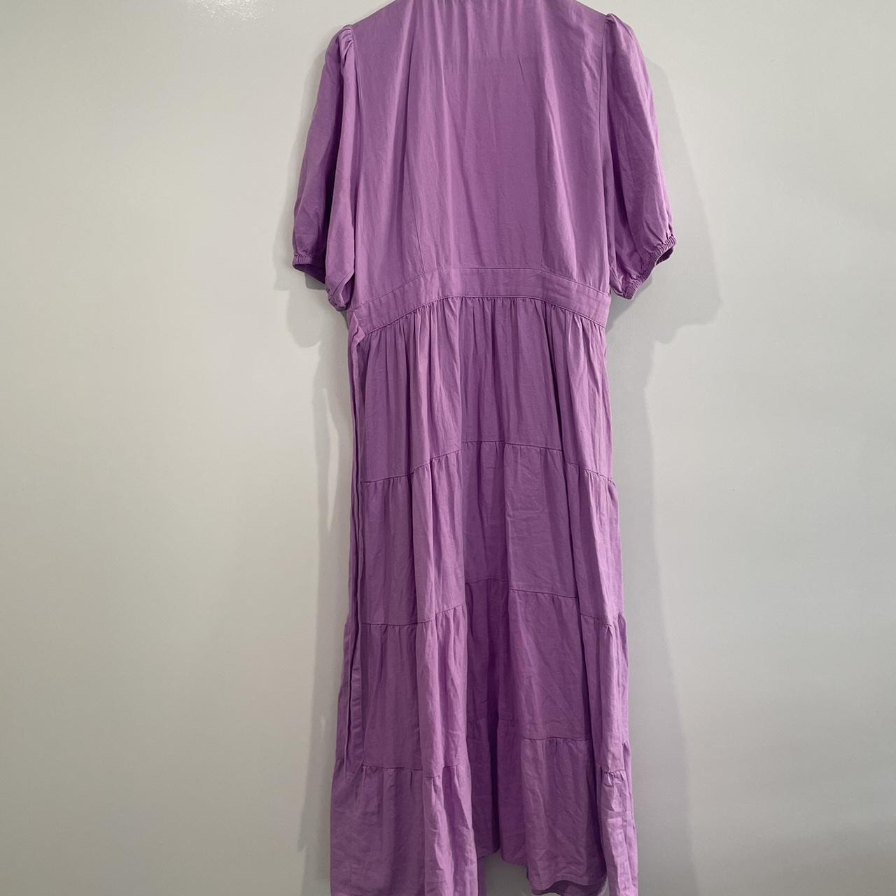 Sportsgirl linen wrap dress in lilac purple/pink,... Depop