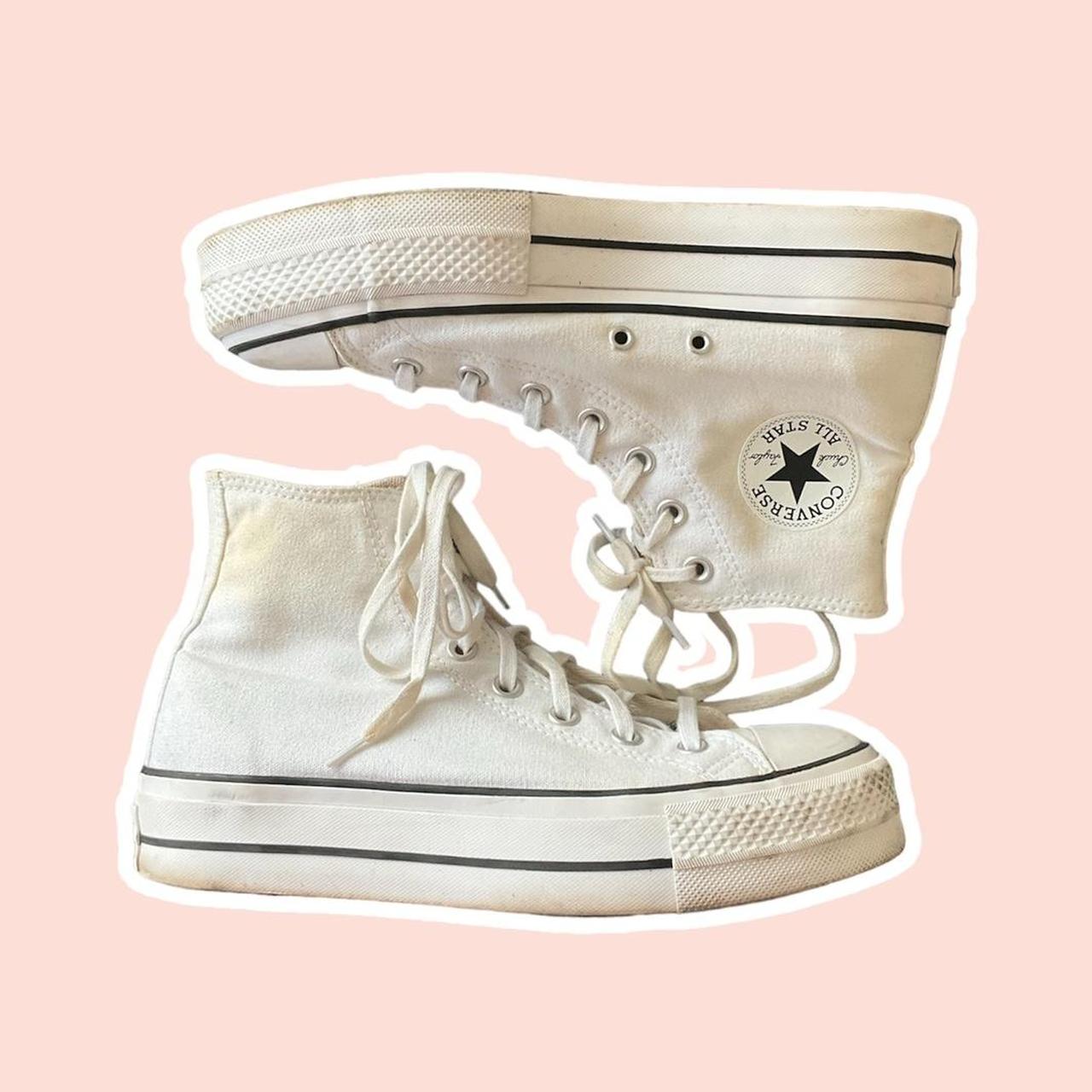 high top platform white converse