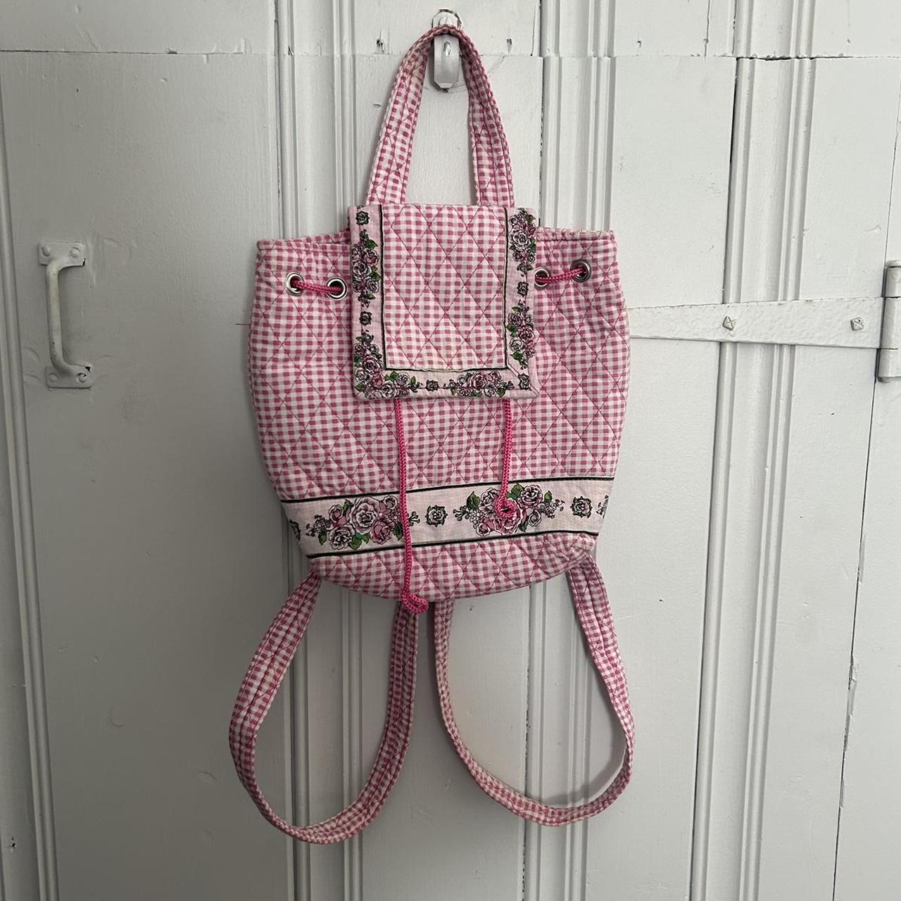 Pink gingham backpack online