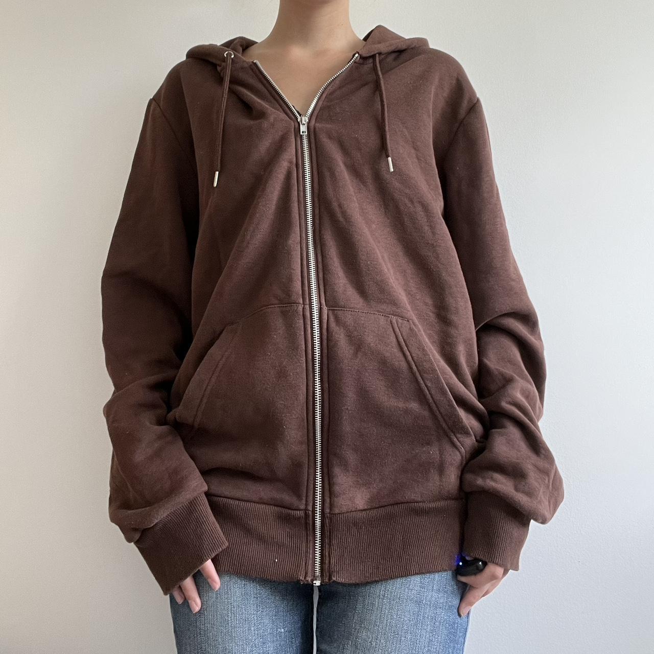 primark brown hoodie zip up