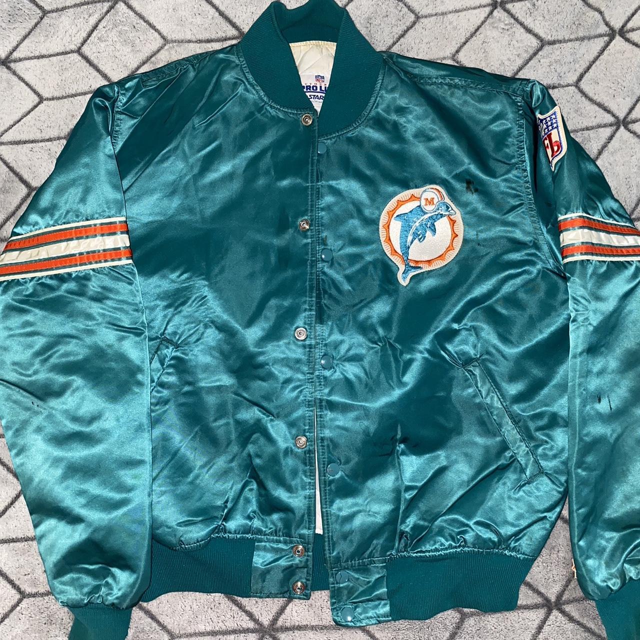 Vintage Miami Dolphins Jacket 80s Locker Line - Depop