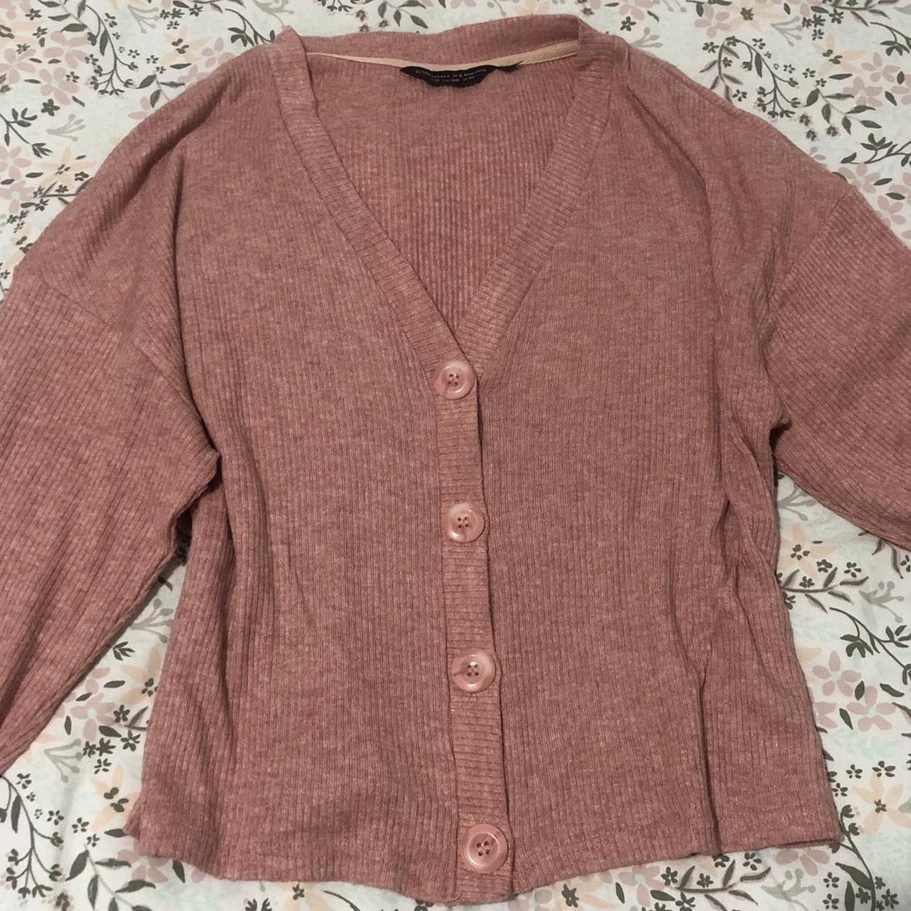 Dorothy Perkins pink ribbed cardigan size 10 Depop