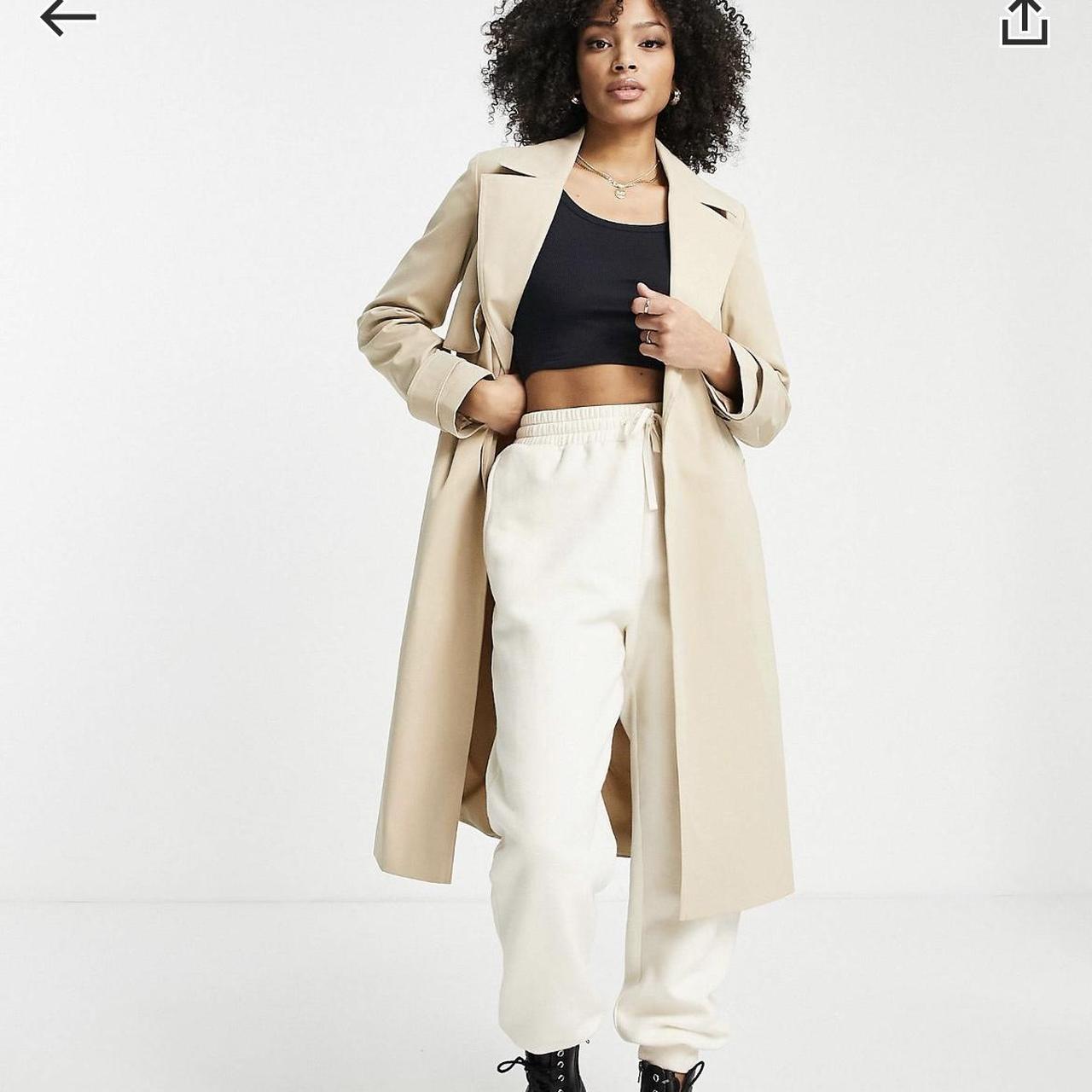 Miss Selfridge trench coat in stone. From ASOS. Depop