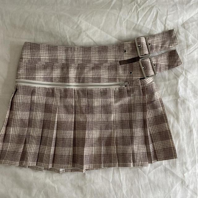 Yellow Tartan Plaid Mini Skirt Lioness Tiger Print Mini Skirt