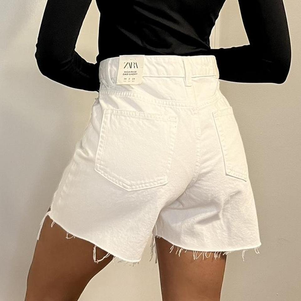 High Waisted Dad Shorts - White