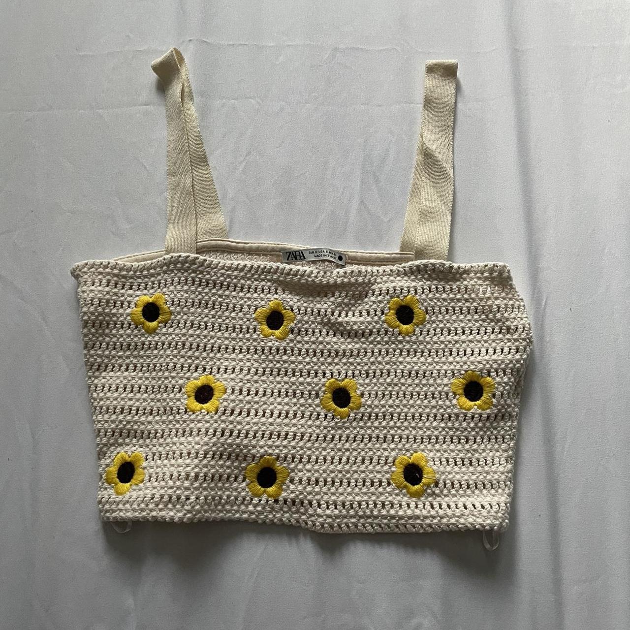 ZARA crocheted flower crop top Worn once Great... Depop