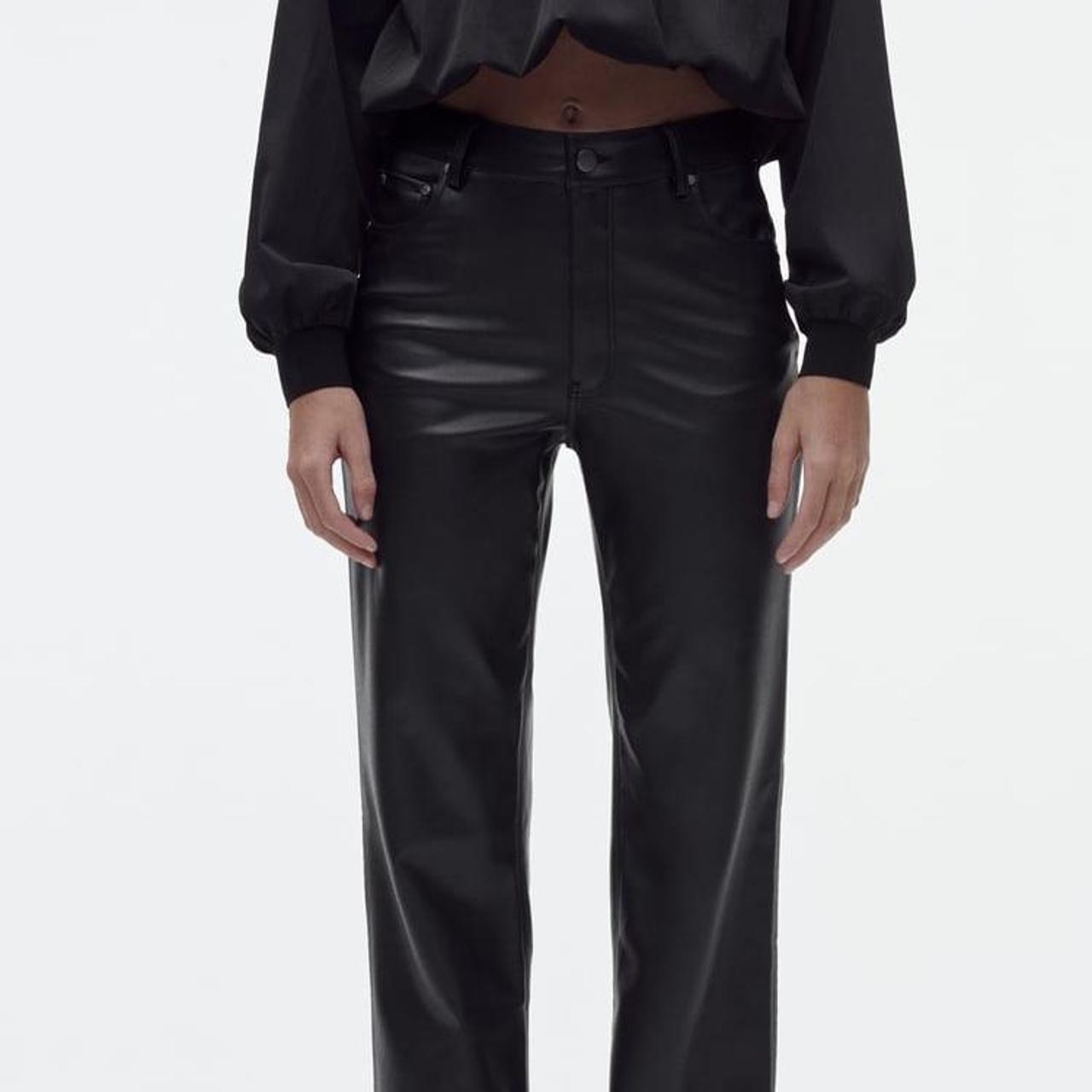 ZARA BNWT NEW HIGH-RISE FAUX LEATHER TROUSERS ALL SIZES REF. BLACK |  4387/298
