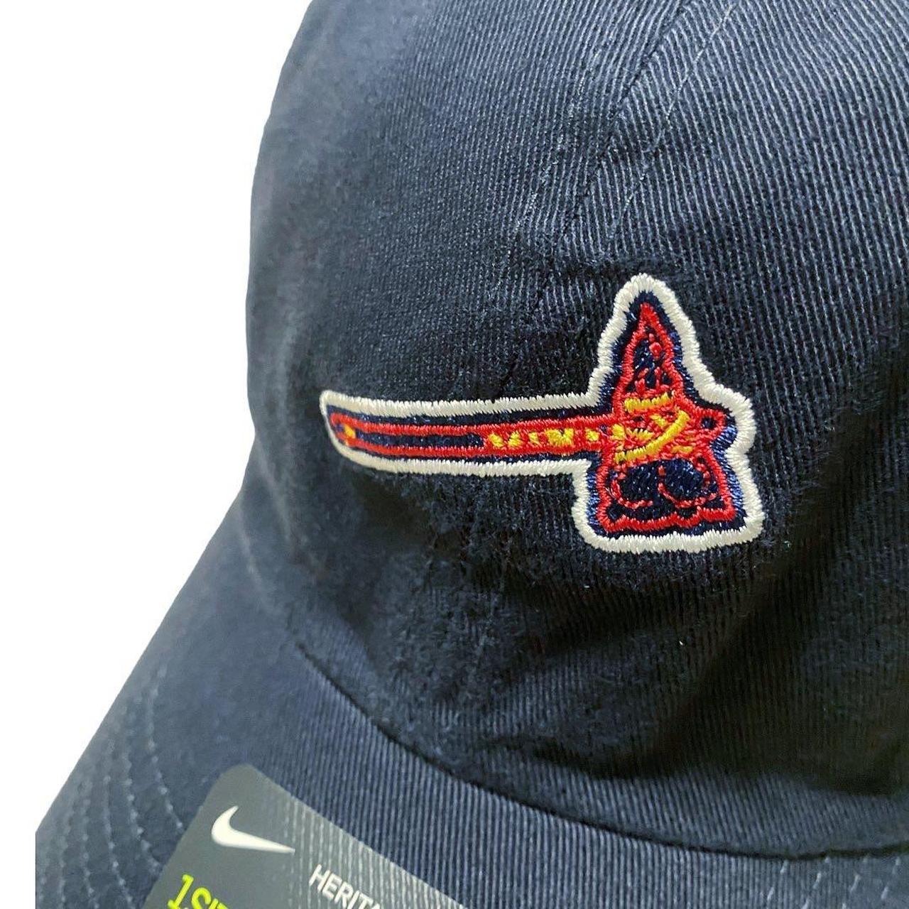 Atlanta Braves Heritage86 Wordmark Swoosh Men's Nike MLB Adjustable Hat.