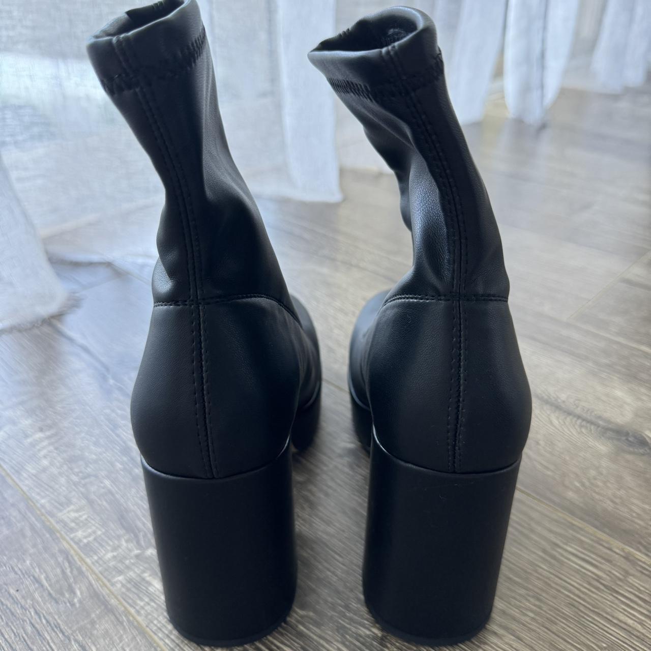 Block Platform Sock Boots boots betts black... Depop